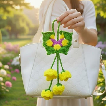 Butterfly & Flower Charm Bag Crochet Pattern – PDF + Video Tutorial