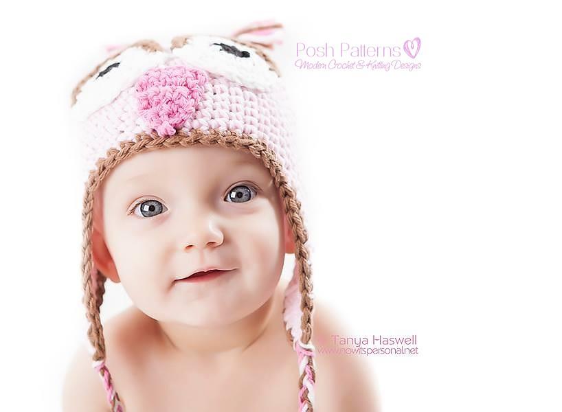 Elegant Owl Earflap Hat Crochet Pattern 257