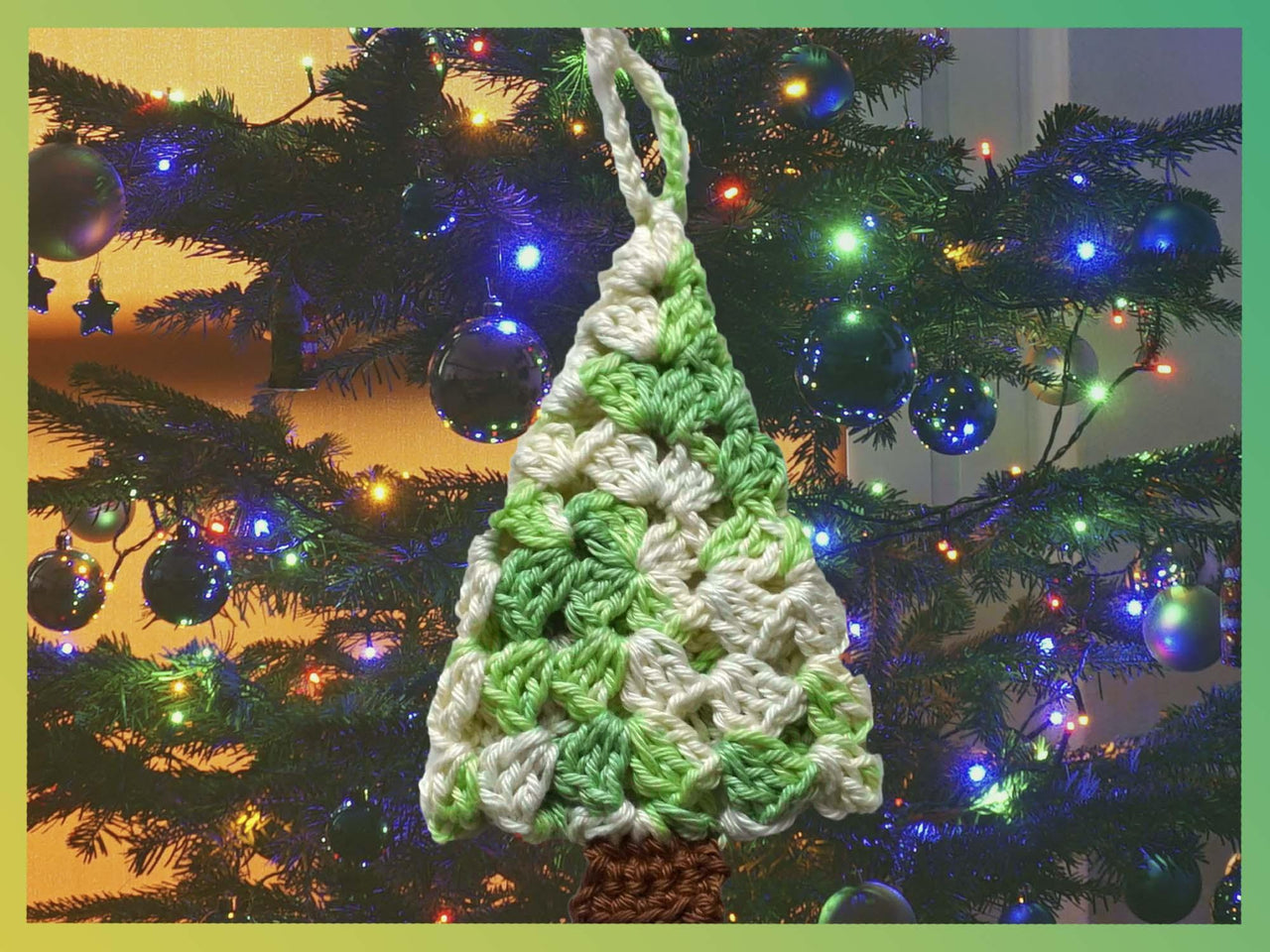 Häkelanleitung Weihnachtsbaum Anhänger