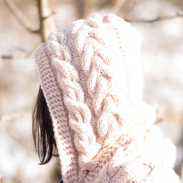Hooded Cable Scarf