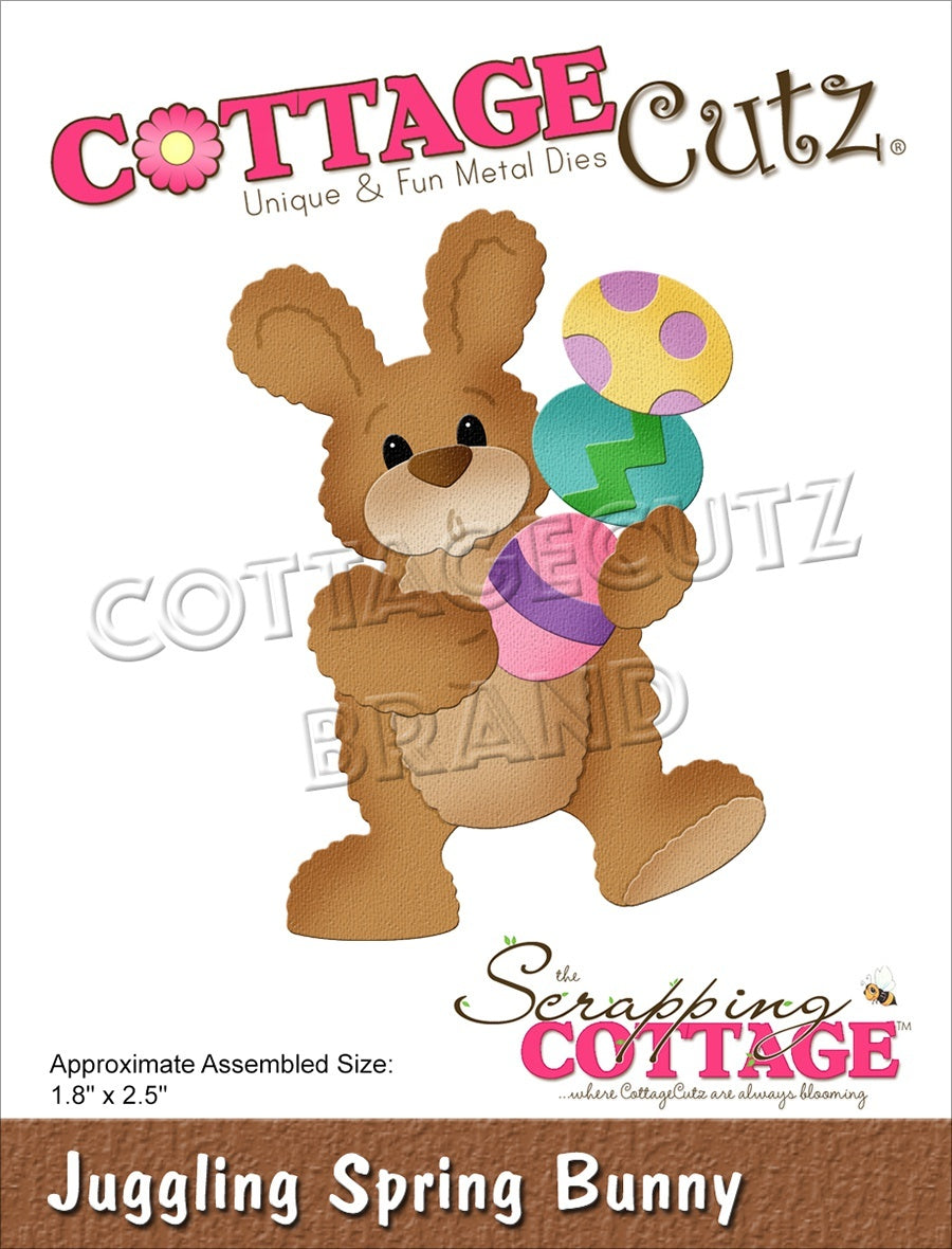 CottageCutz Dies - Juggling Spring Bunny 1.8"X2.5"