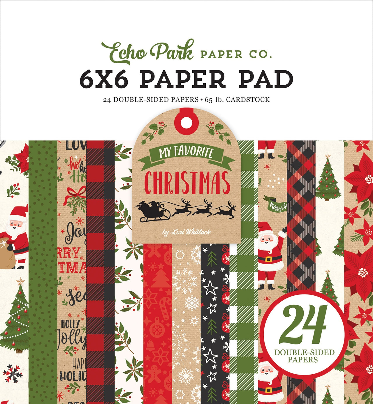 Echo Park Paper Echo Park Double-Sided Paper Pad 6"X6" 24/Pkg - My Favorite Christmas, 12 Designs/2 Each