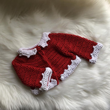 Santa Baby Dress & Cardigan Set N 338