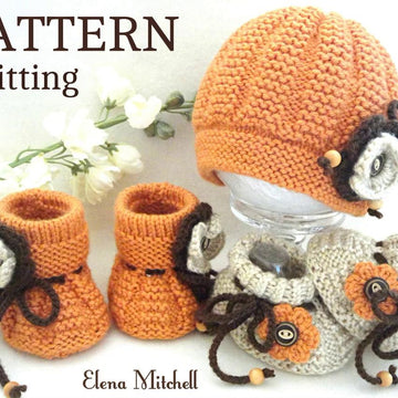 Pattern Knitting Baby Set Baby Cap and Baby Shoes