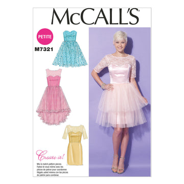 McCall's Misses'/Miss Petite Sweetheart-Neckline Dresses M7321 - Sewing Pattern