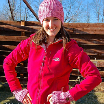 "Knit-Look" Cabled Hearts Beanie