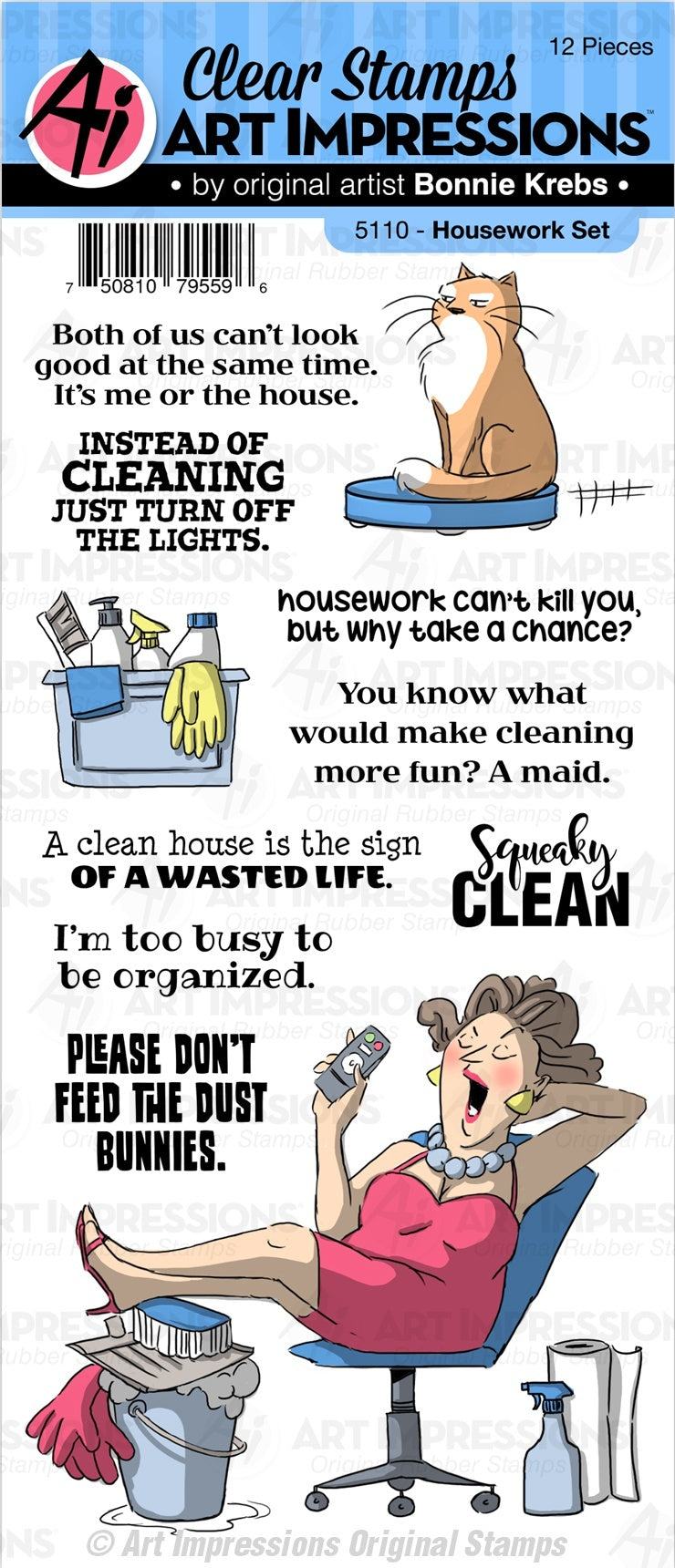 Art Impressions Work & Play Stamp Set - Housework