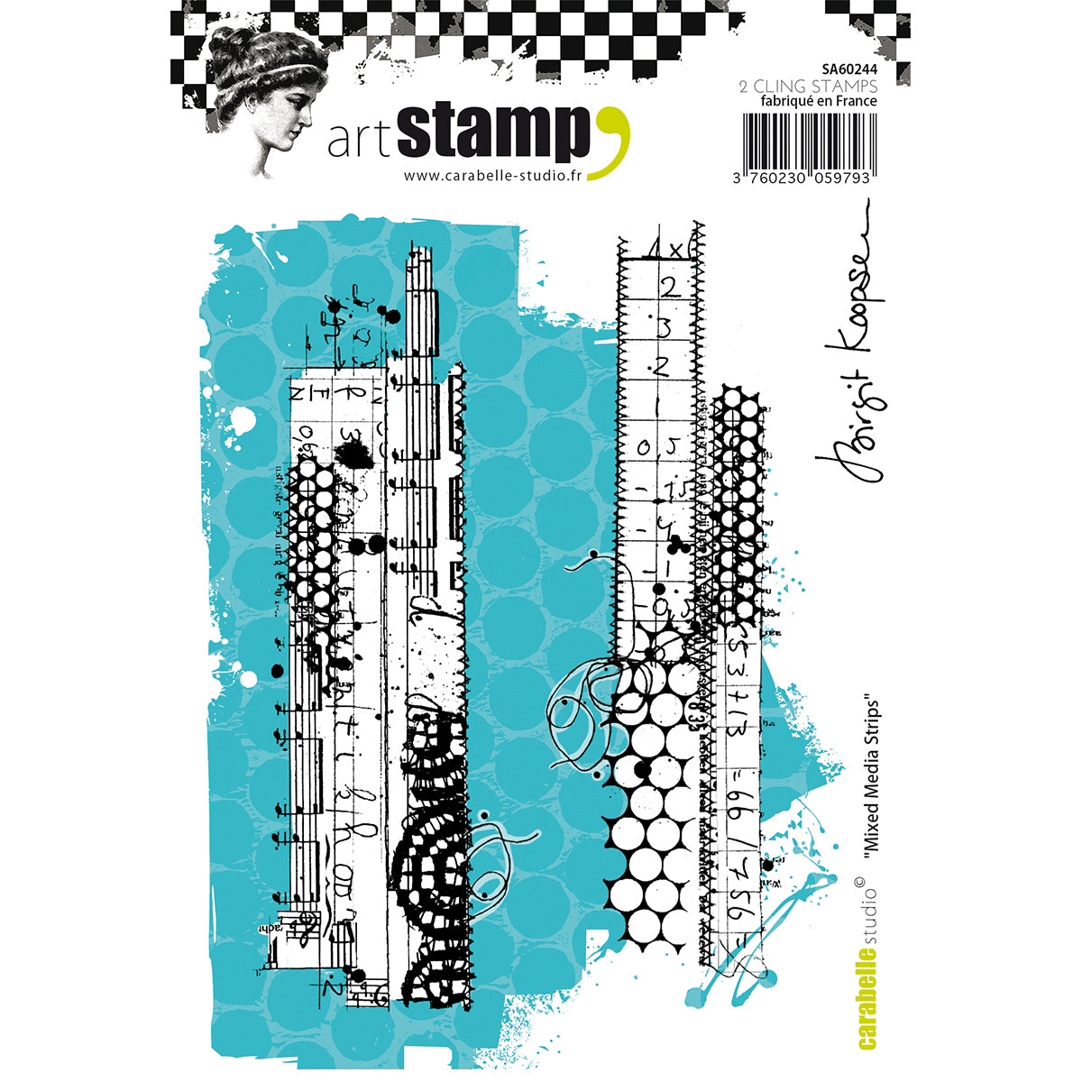 Carabelle Studio Cling Stamp A6 - Mixed Media Strips