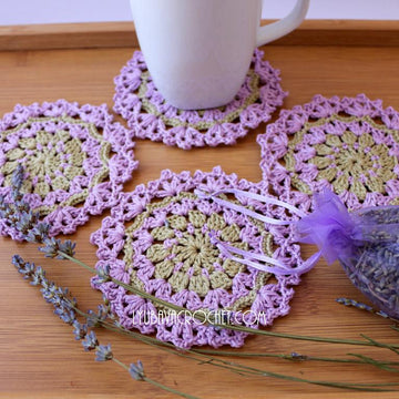 Lavender Crochet Coasters