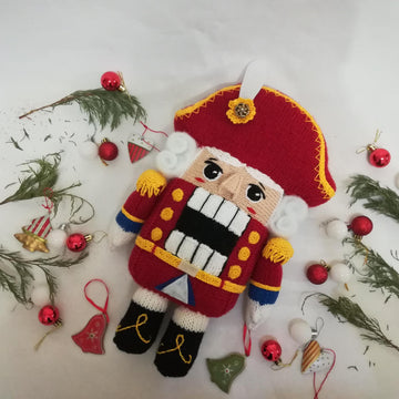 Nutcracker knitting pattern for gift and christmas decor