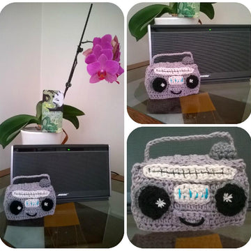 Crochet Pattern Mini Kawaii inspired Boom Box Pattern