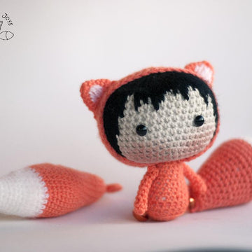 Fox Doll with removable tails.