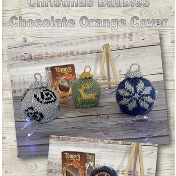Christmas Baubles x 3 Chocolate Orange Cover Knitting Pattern