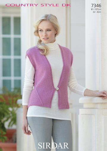 Ladies Waistcoat in Sirdar Country Style DK - 7346 - Downloadable PDF