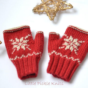 Snowflake Fingerless Mittens
