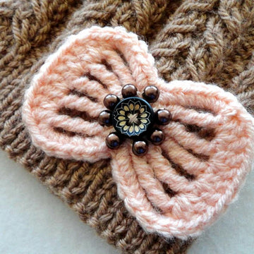 Knitting PATTERN Baby Beanie with Crochet Bow