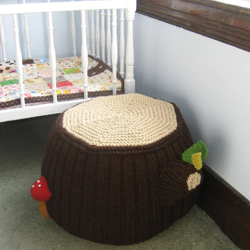 Knit Tree Stump Ottoman Pattern
