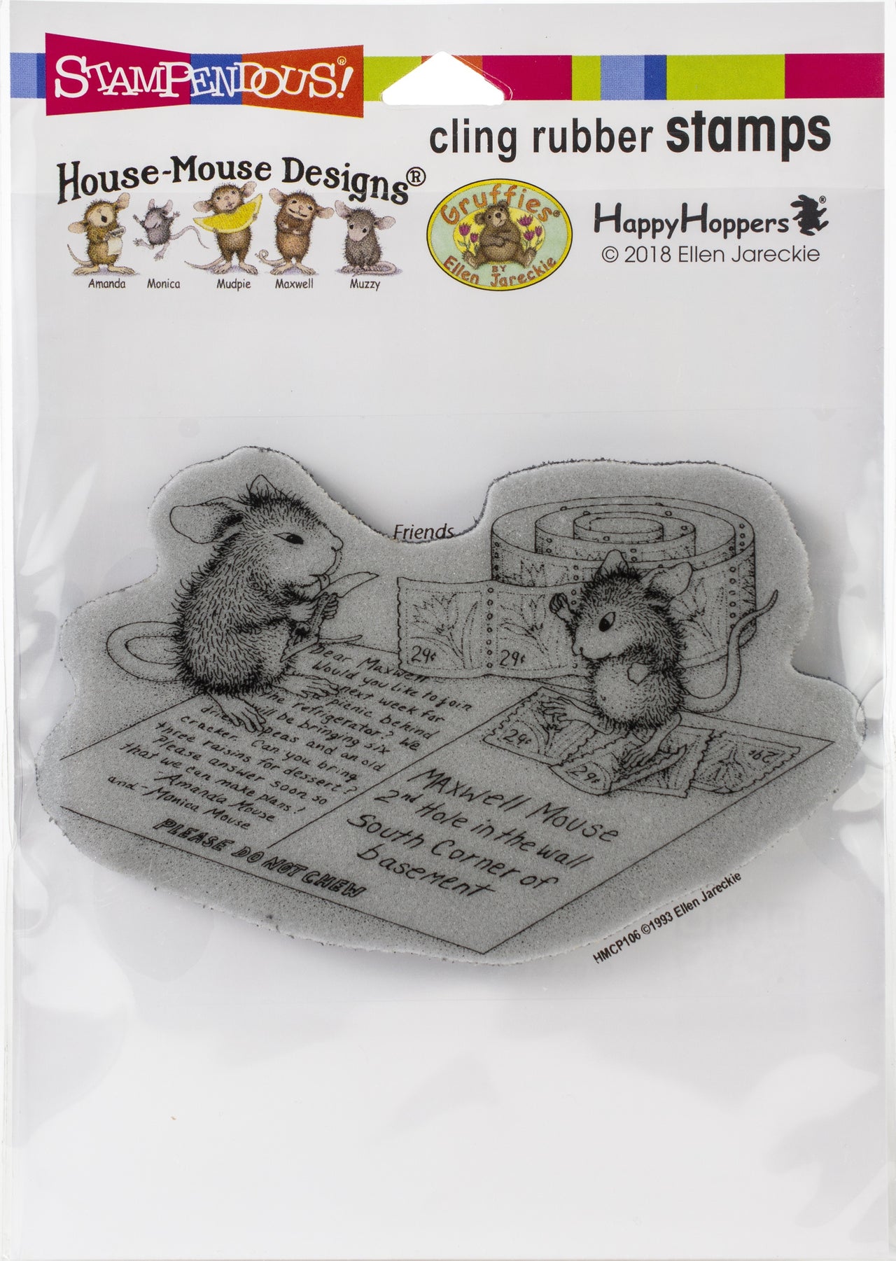 Stampendous House Mouse Cling Stamp - Postcard Mice