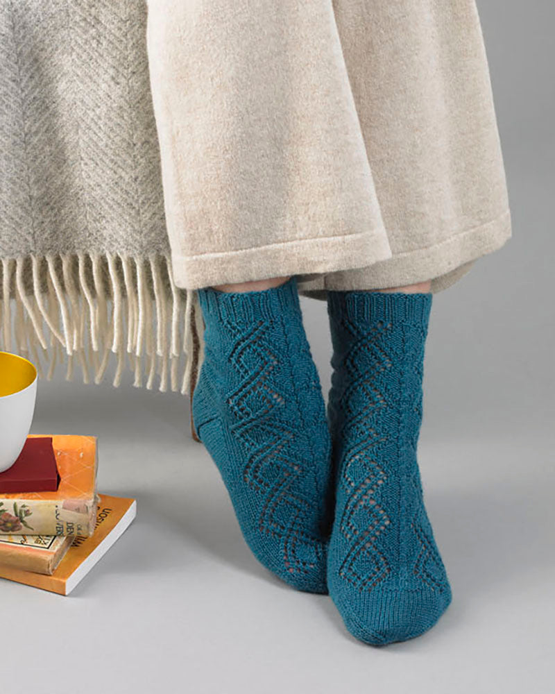 Enya Socks - Knitting Pattern For Women in Debbie Bliss Toast