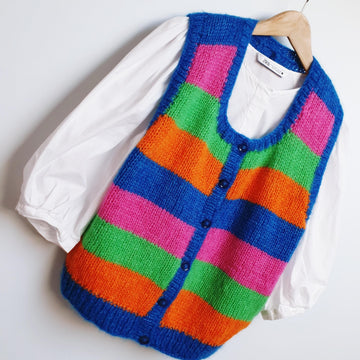 Bright Stripe Knit Waistcoat