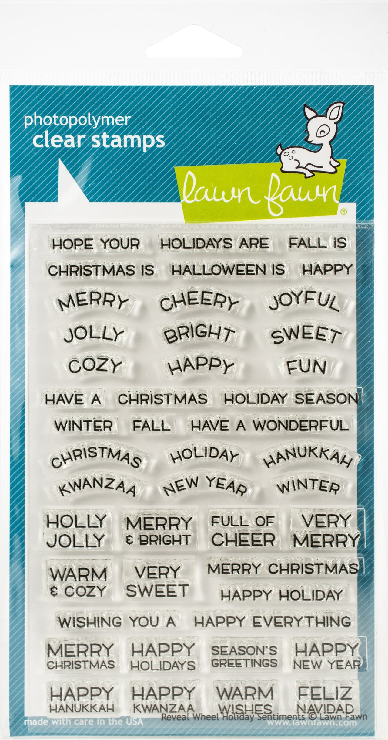 Lawn Fawn Clear Stamps 4"X6" - Reveal Wheel Holiday Sentiments