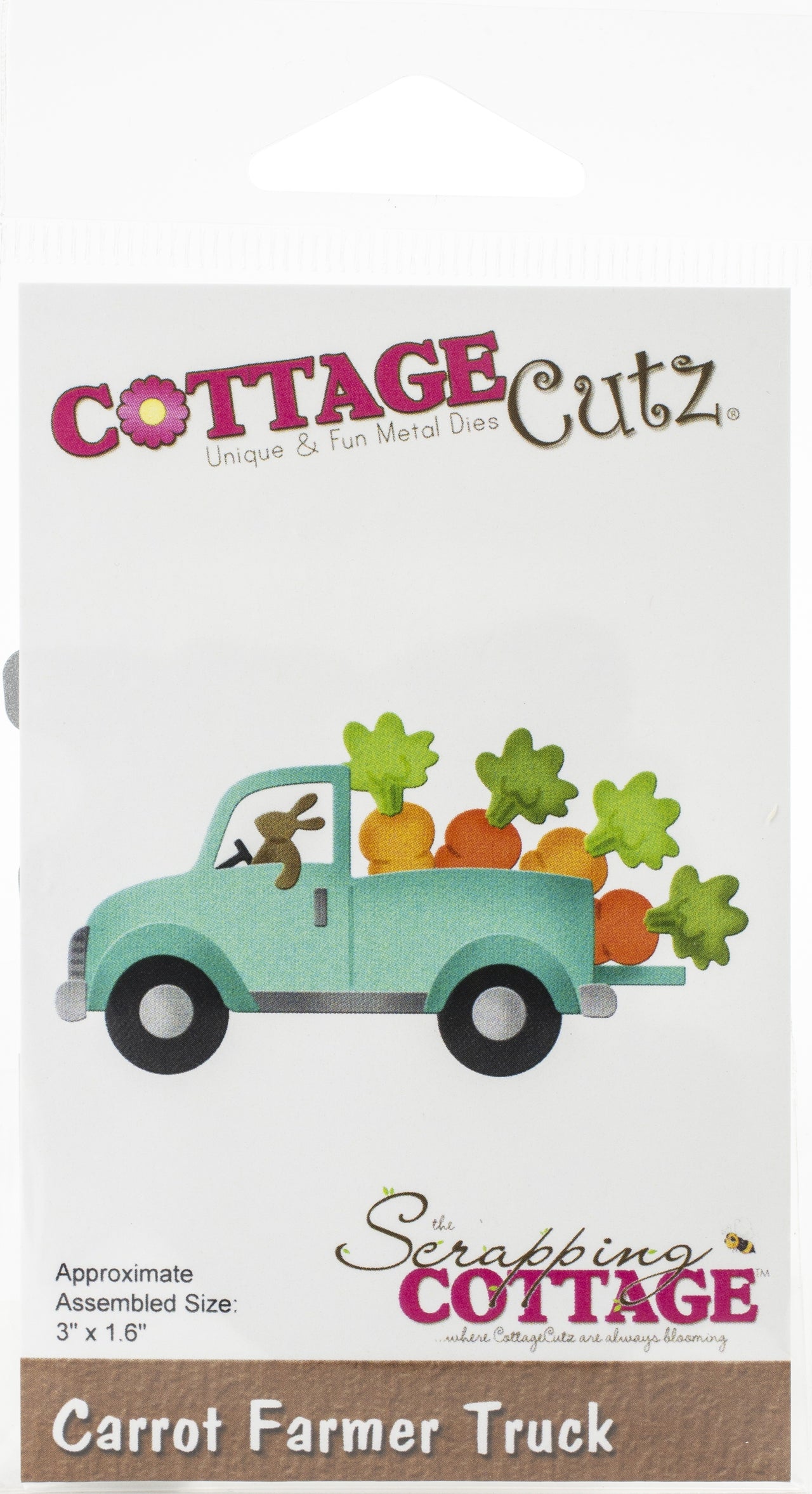 CottageCutz Dies - Carrot Farmer Truck 3"X1.6"