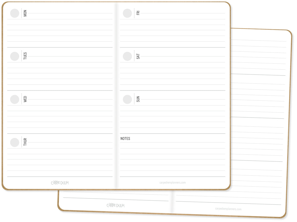 Carpe Diem Traveler's Notebook Inserts 5"X8.25" 2/Pkg - Two Weekly, 26 Weeks Each