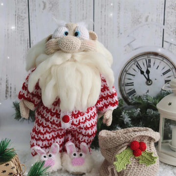 Santa Claus wearing the pajamas outfit