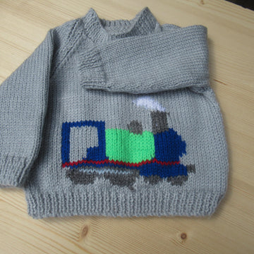 Baby Train Motif Jumper