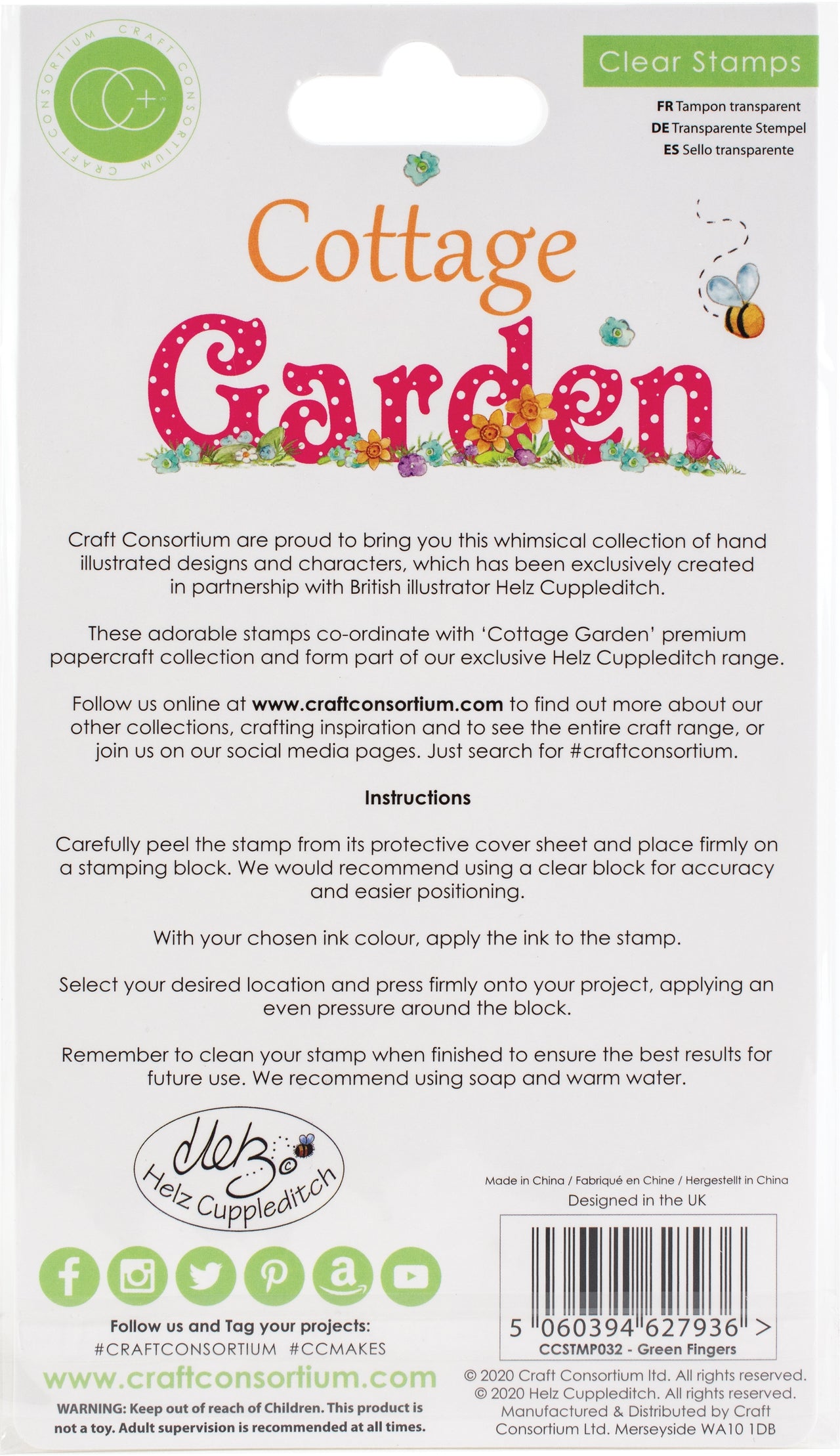 Craft Consortium A5 Clear Stamps - Green Fingers