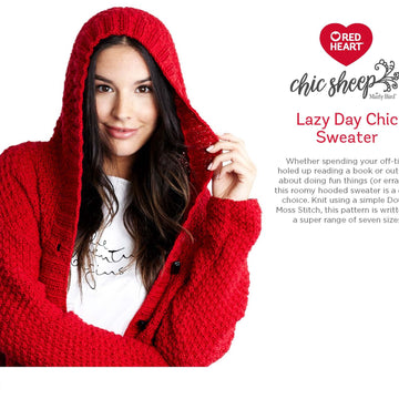 Lazy Day Chic Sweater in Red Heart Chic Sheep - LW5906 - Downloadable PDF