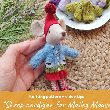Sheep cardigan for Big Sister Maileg Mouse