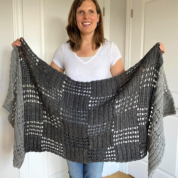 Checkerboard Wrap Shawl: Easy Crochet Shawl Pattern