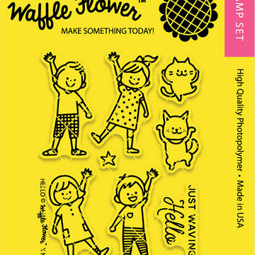 Waffle Flower Crafts Clear Stamps 3"X4" - Hello