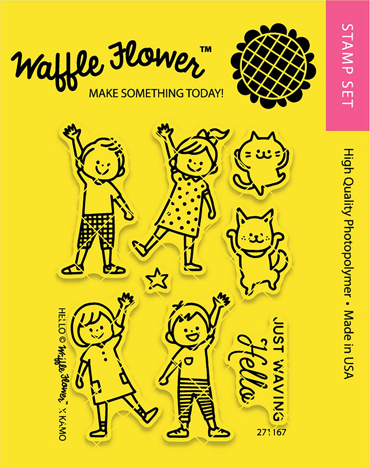 Waffle Flower Crafts Clear Stamps 3"X4" - Hello