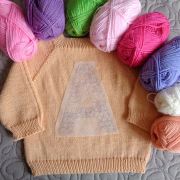 Floral Initial Embroidery Knitting Baby Sweater