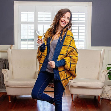 Windowpane Cocoon Crochet Wrap
