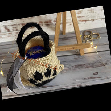 Paw Tote Bag Chocolate Orange Cover Knitting Pattern