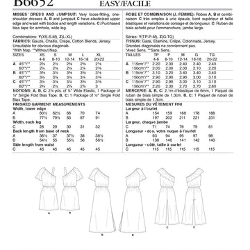 Butterick Misses' Dress and Jumpsuit B6652 - Sewing Pattern
