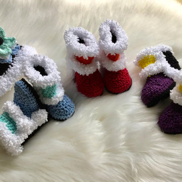 Winter Baby Boot and Hat Set Pattern No 291