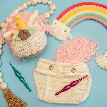 Unicorn Hat and Diaper Cover Newborn - 12 Months