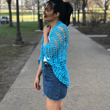 Lace shell shrug