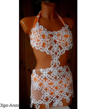 Crochet lace tunic for the beach
