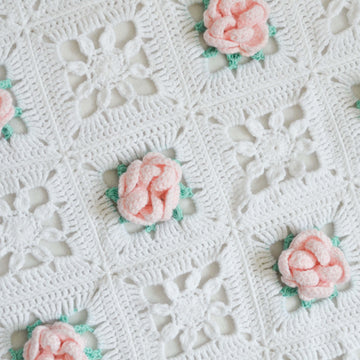 Dear Peony – flower granny square baby blanket pattern