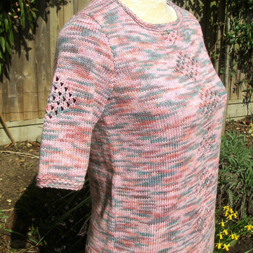 Sweater with Open Stitch Diamonds