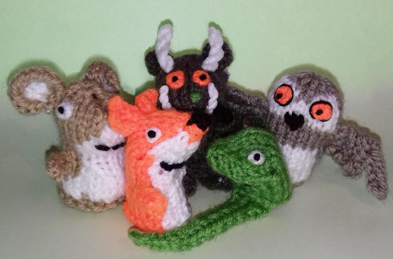 5 Gruffalo finger puppets, adult and child sizes