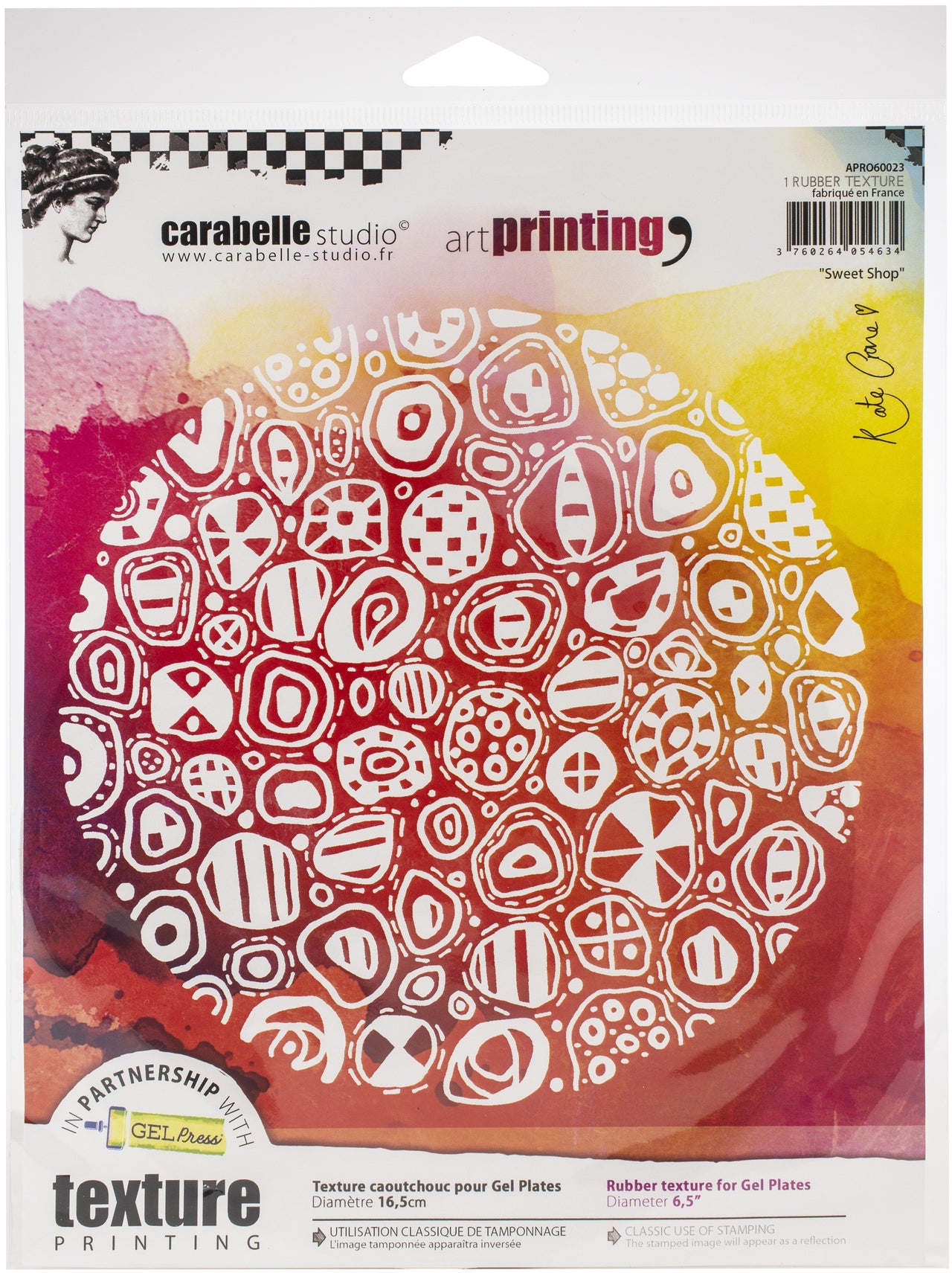 Carabelle Studio Art Printing Round Rubber Texture Plate - Sweet Shop