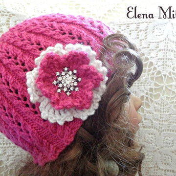 Knitting PATTERN Knitted Hat Girls Hats Womens Hats