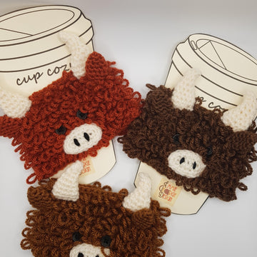 Crochet Highland Cow Mug Cosy
