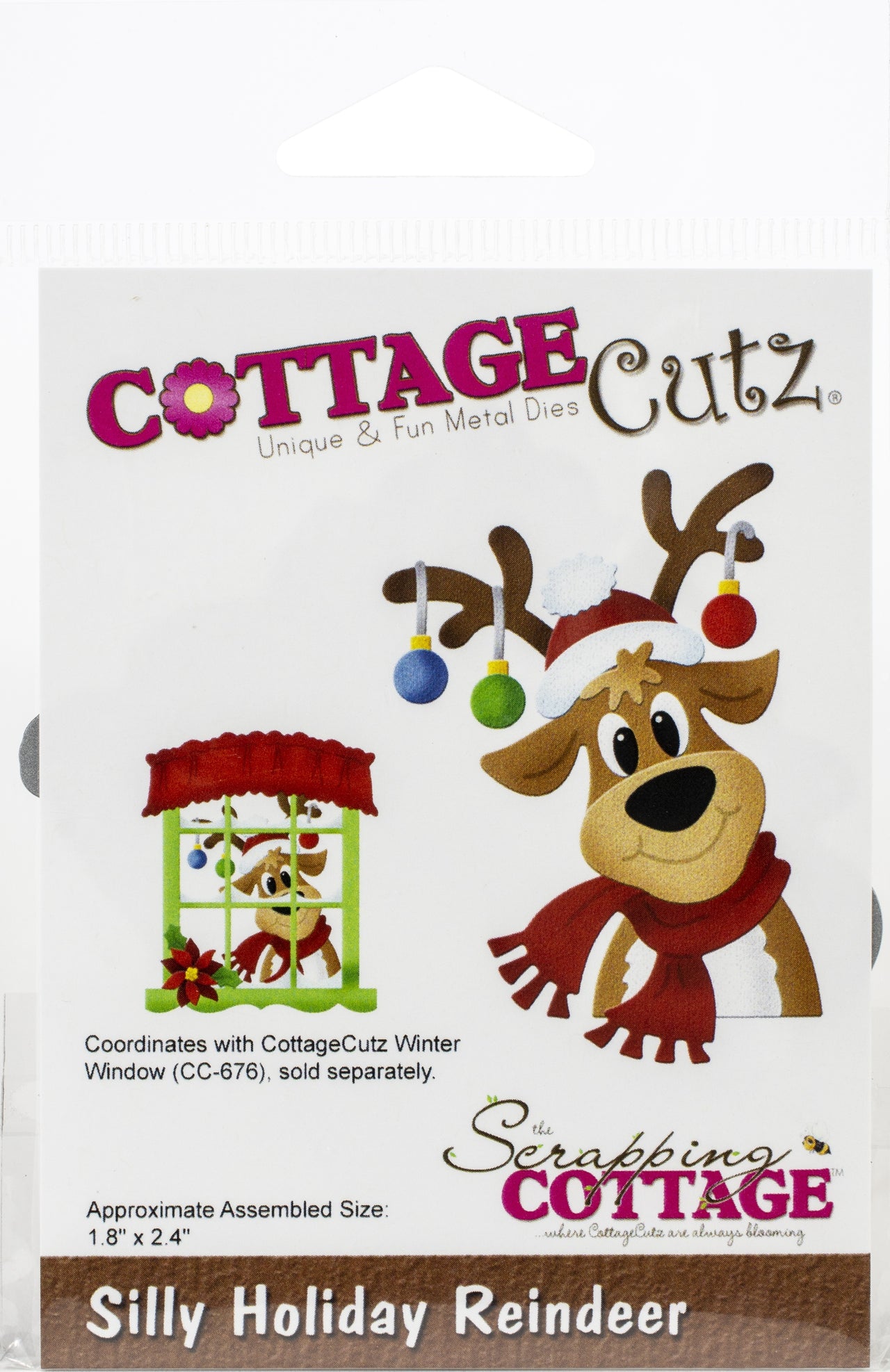 CottageCutz Dies - Silly Holiday Reindeer, 1.8"X2.4"